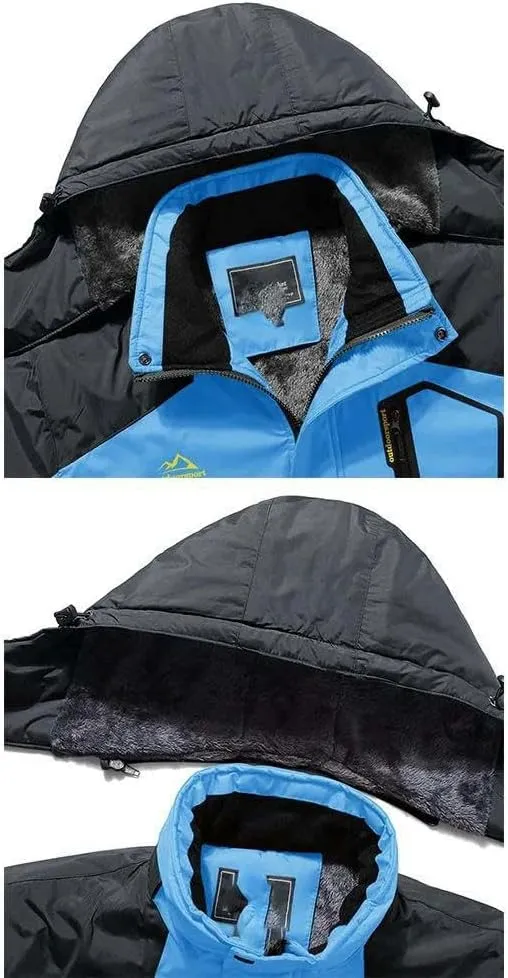 Men's winter ski jacket waterproof warm thickened fleece mountaineering jacket men's parka