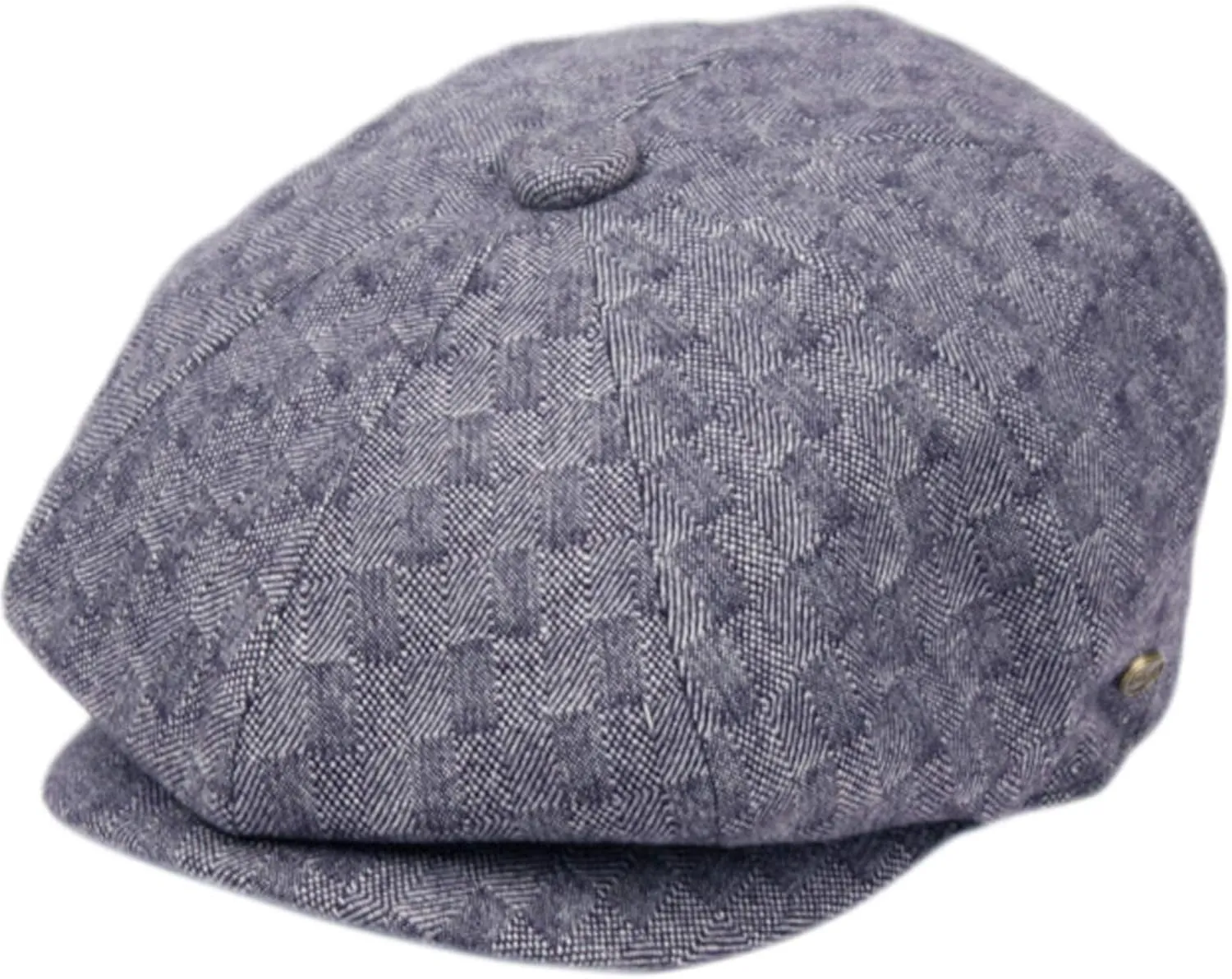Men's Wool Newsboy Cap, Herringbone Driving Cabbie Tweed Applejack Golf Hat