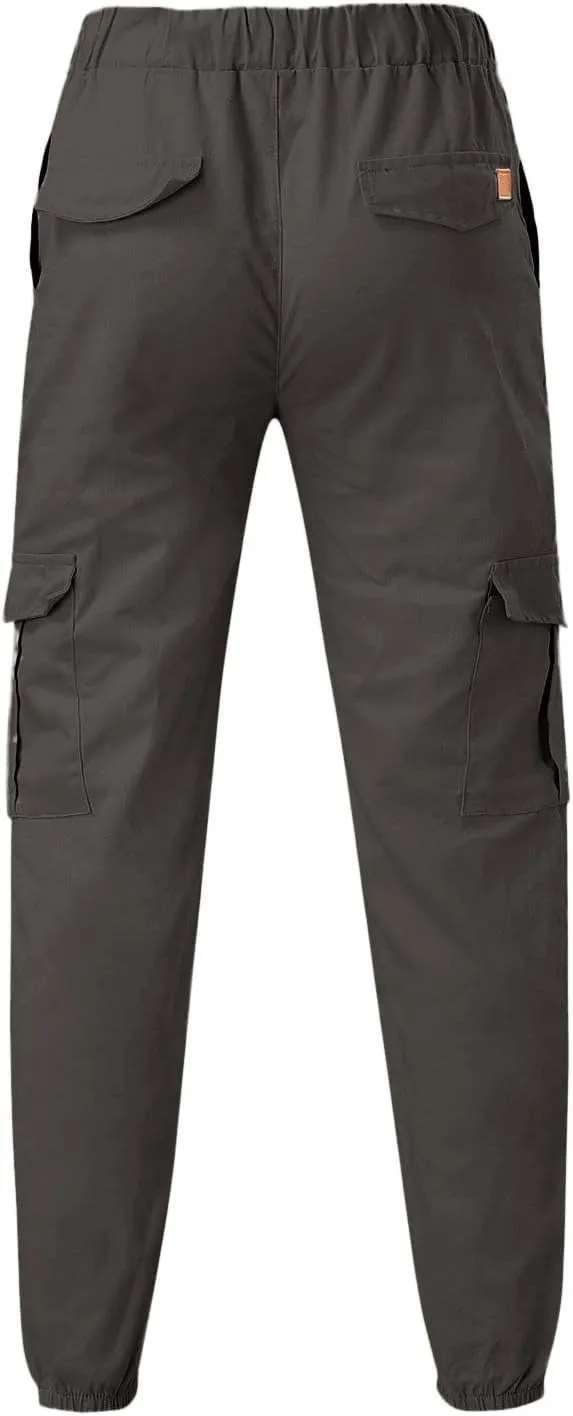 Mens Workout Cargo Sweatpants Casual Trousers Pants Sweatpants for Men with Pockets Men's Basic Active Tapered Jogger