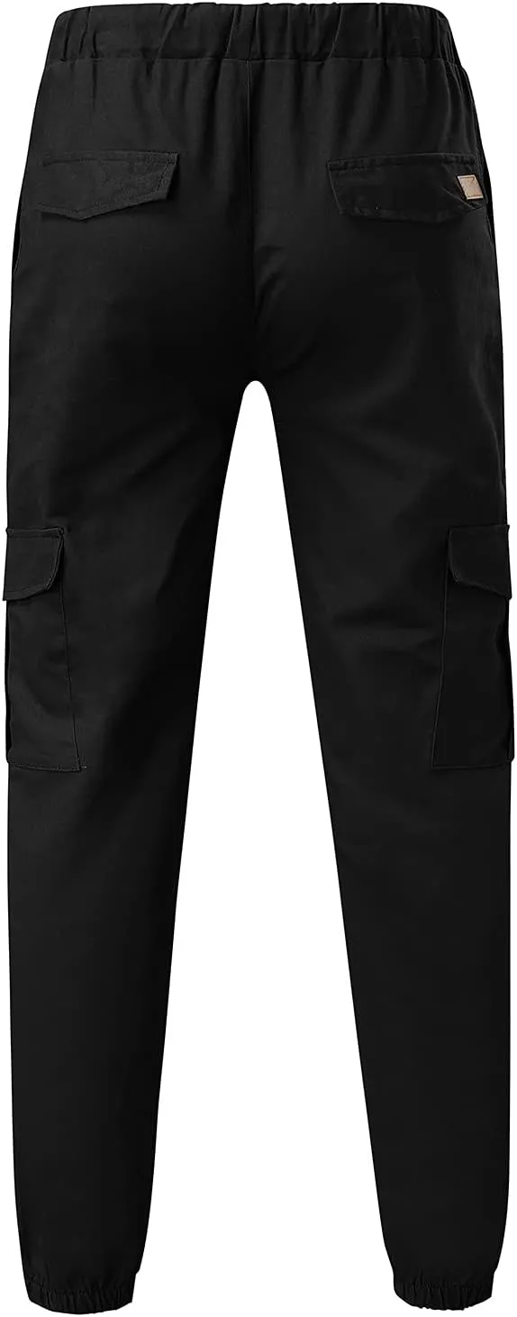 Mens Workout Cargo Sweatpants Casual Trousers Pants Sweatpants for Men with Pockets Men's Basic Active Tapered Jogger