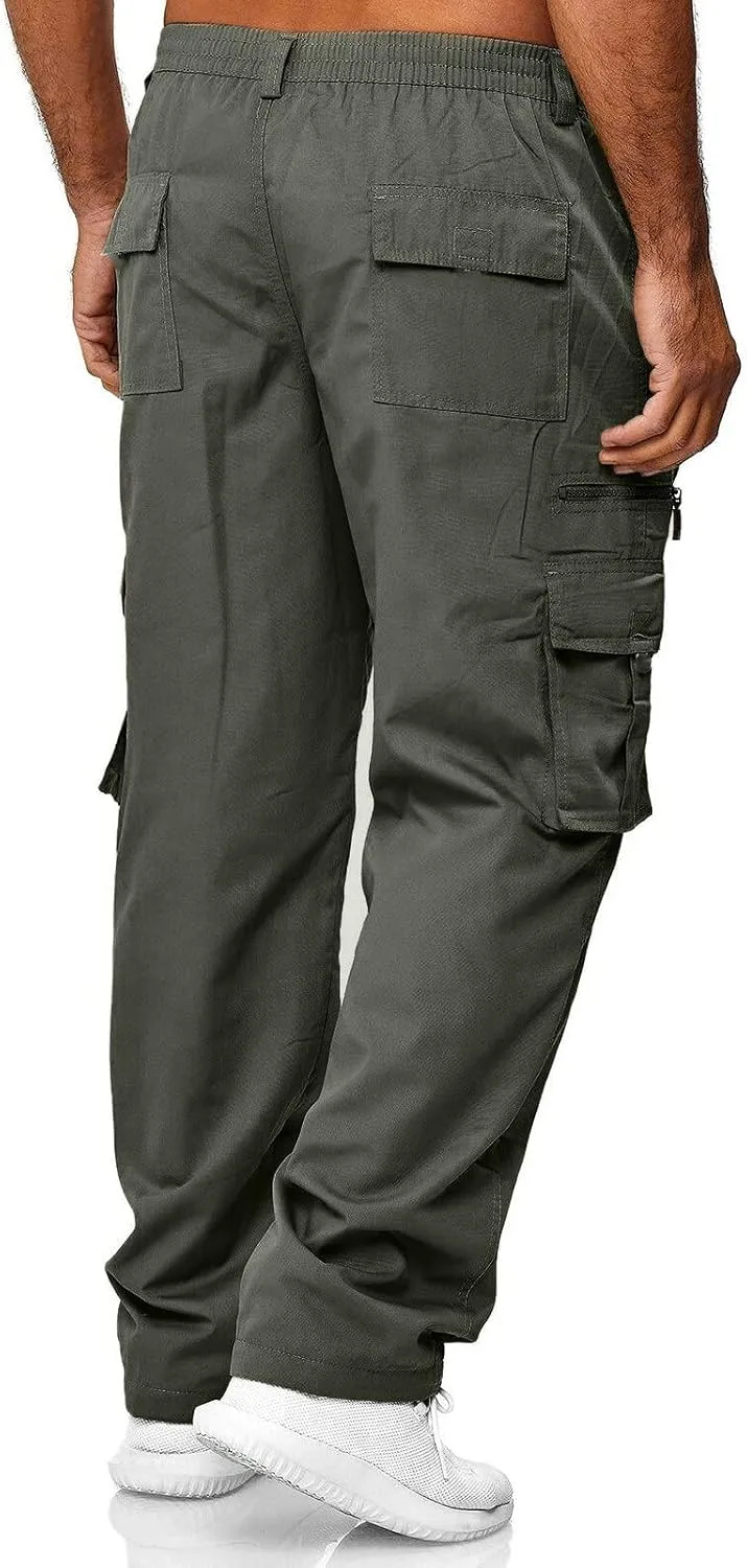 Mens Workout Cargo Sweatpants Pants Joggers for Men Big and Tall Men's Workout Slim Gym Joggers Pants Sport Training