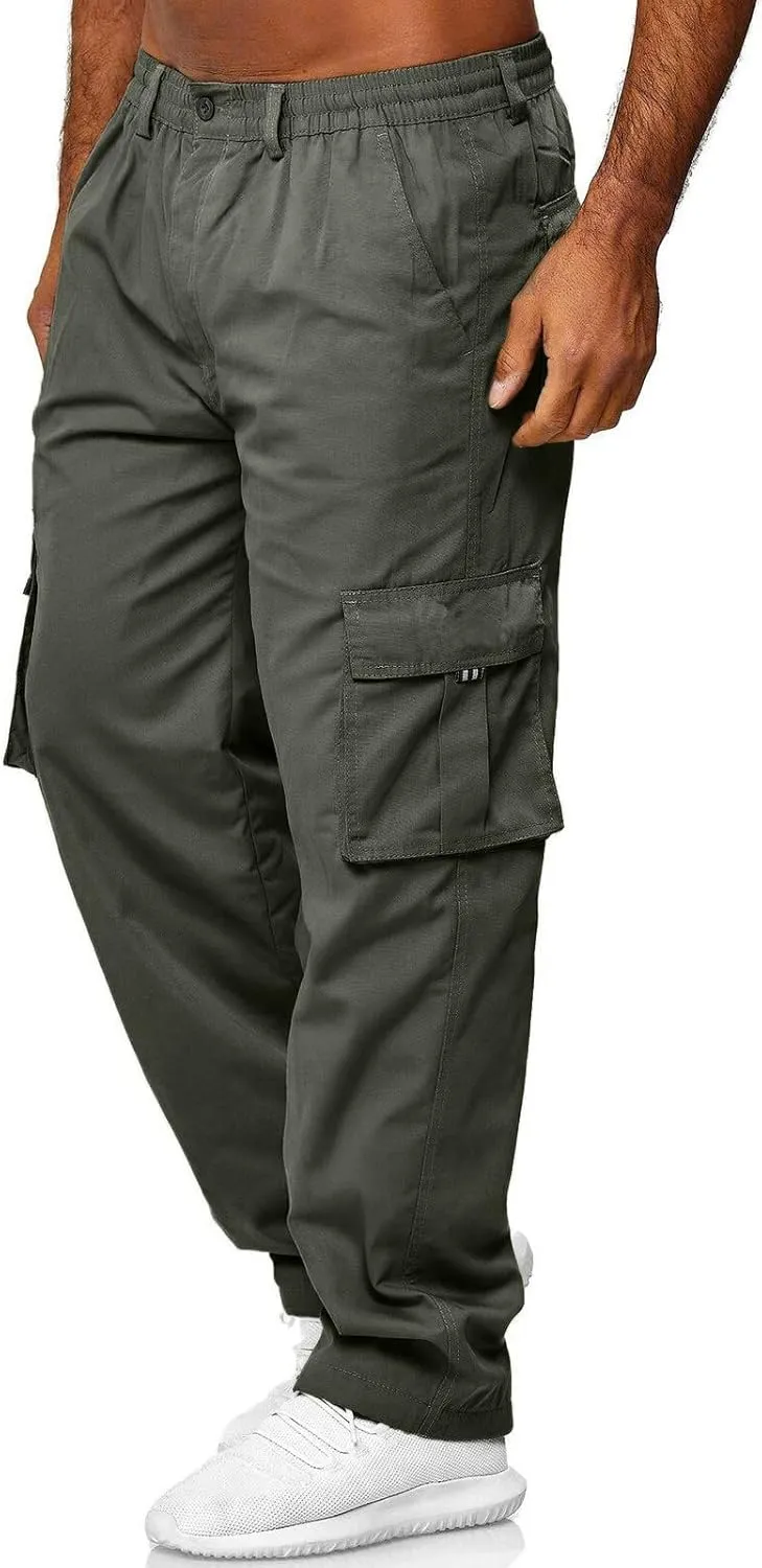 Mens Workout Cargo Sweatpants Pants Joggers for Men Big and Tall Men's Workout Slim Gym Joggers Pants Sport Training