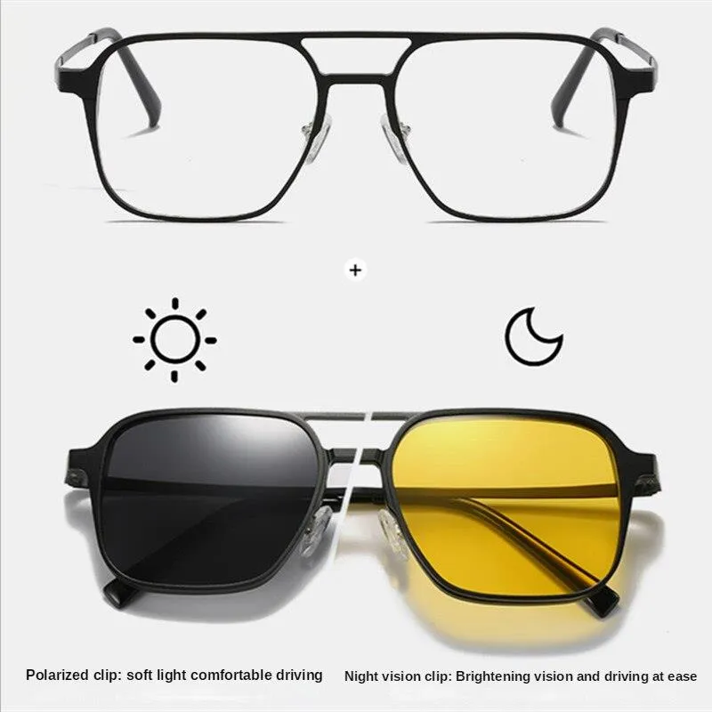 Metal Magnetic Eyeglasses Frame Sunglasses Cover Glasses