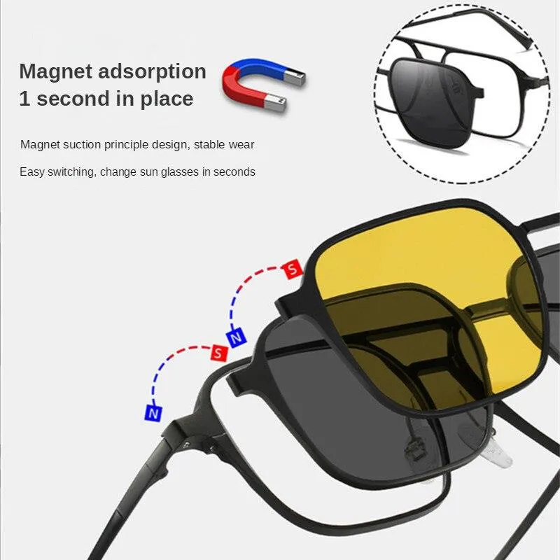 Metal Magnetic Eyeglasses Frame Sunglasses Cover Glasses