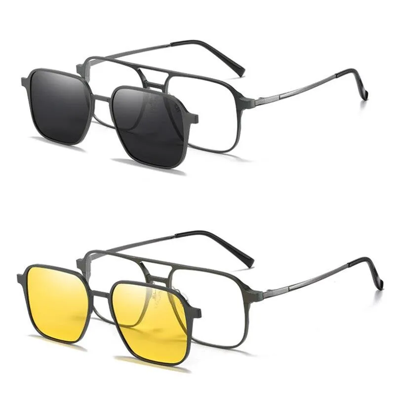 Metal Magnetic Eyeglasses Frame Sunglasses Cover Glasses