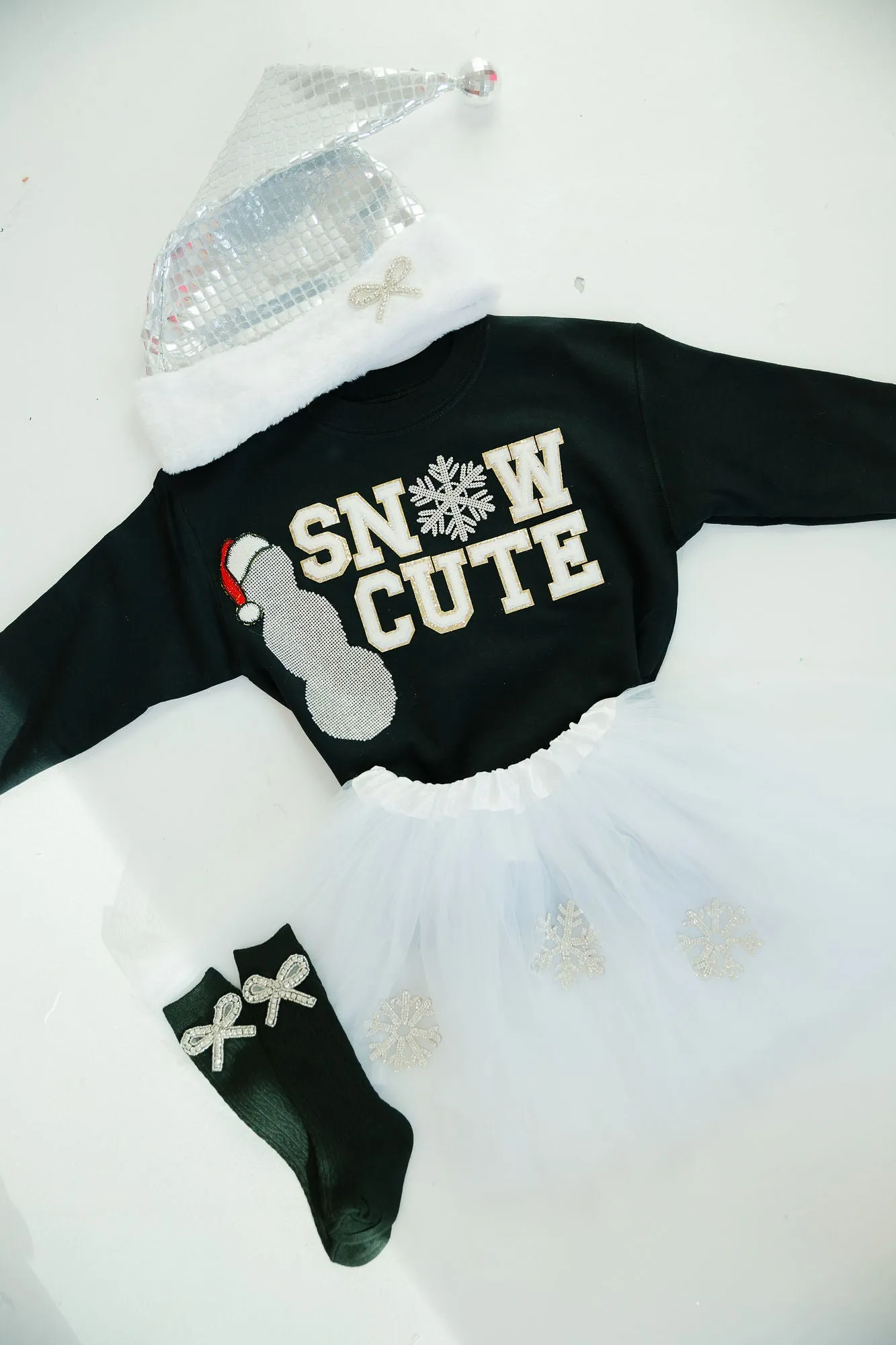 MINI KIDS HOLIDAY BOW BLACK SOCKS