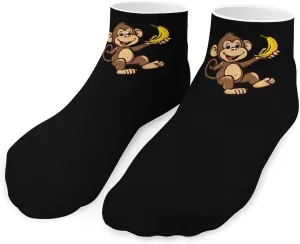 Monkey Banana Ankle Socks Breathable Low Cut Sports Socks Casual No Show Sock for Women Men