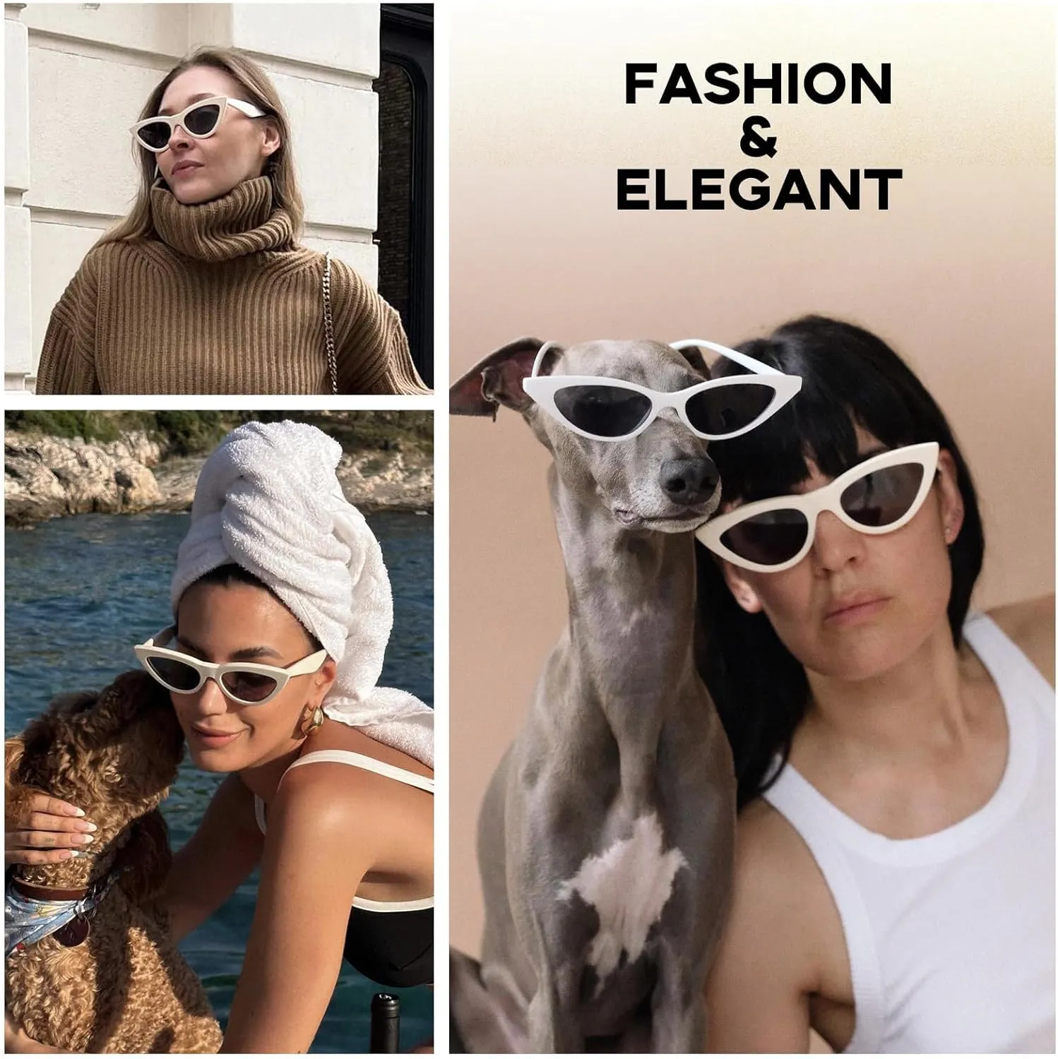 mosanana Retro Pointy Cat Eye Sunglasses Trendy Cute Avant-garde Style MS51810