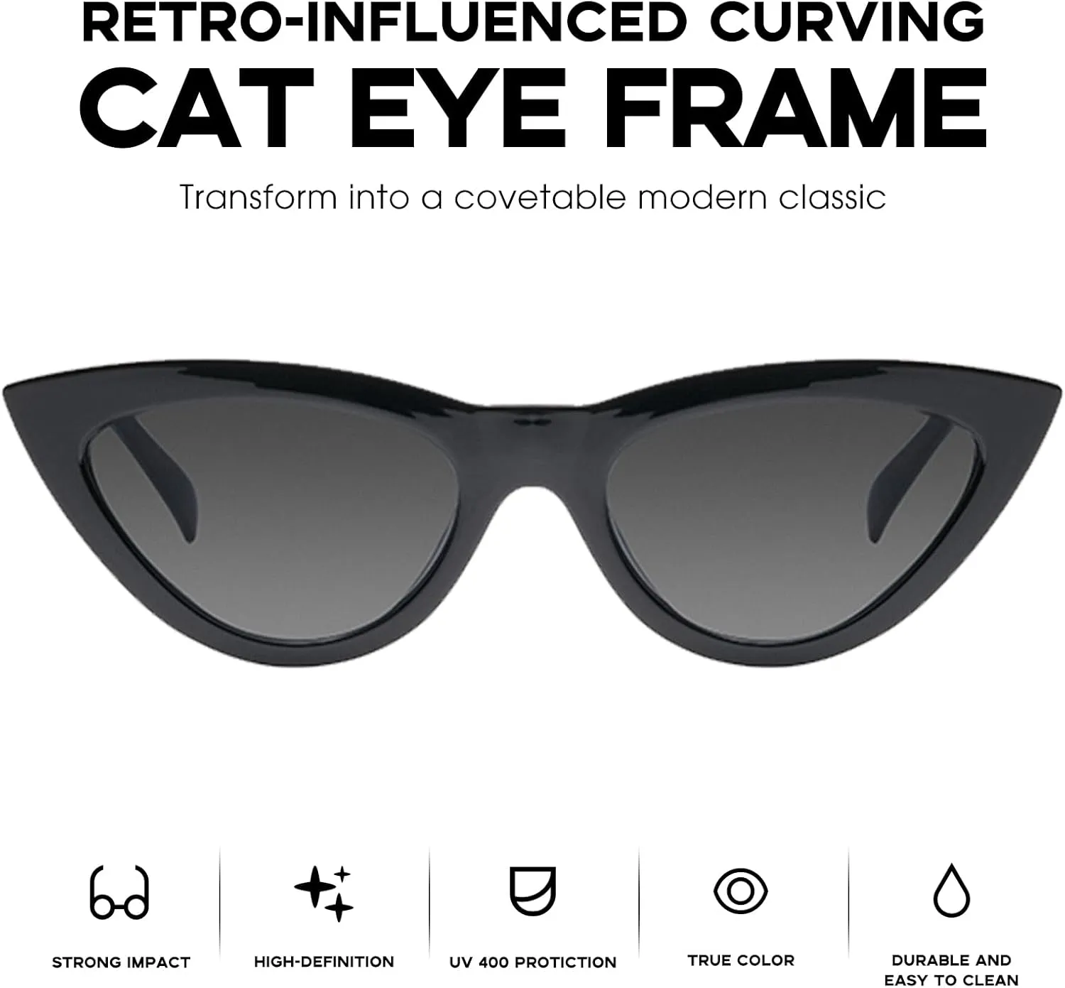 mosanana Retro Pointy Cat Eye Sunglasses Trendy Cute Avant-garde Style MS51810