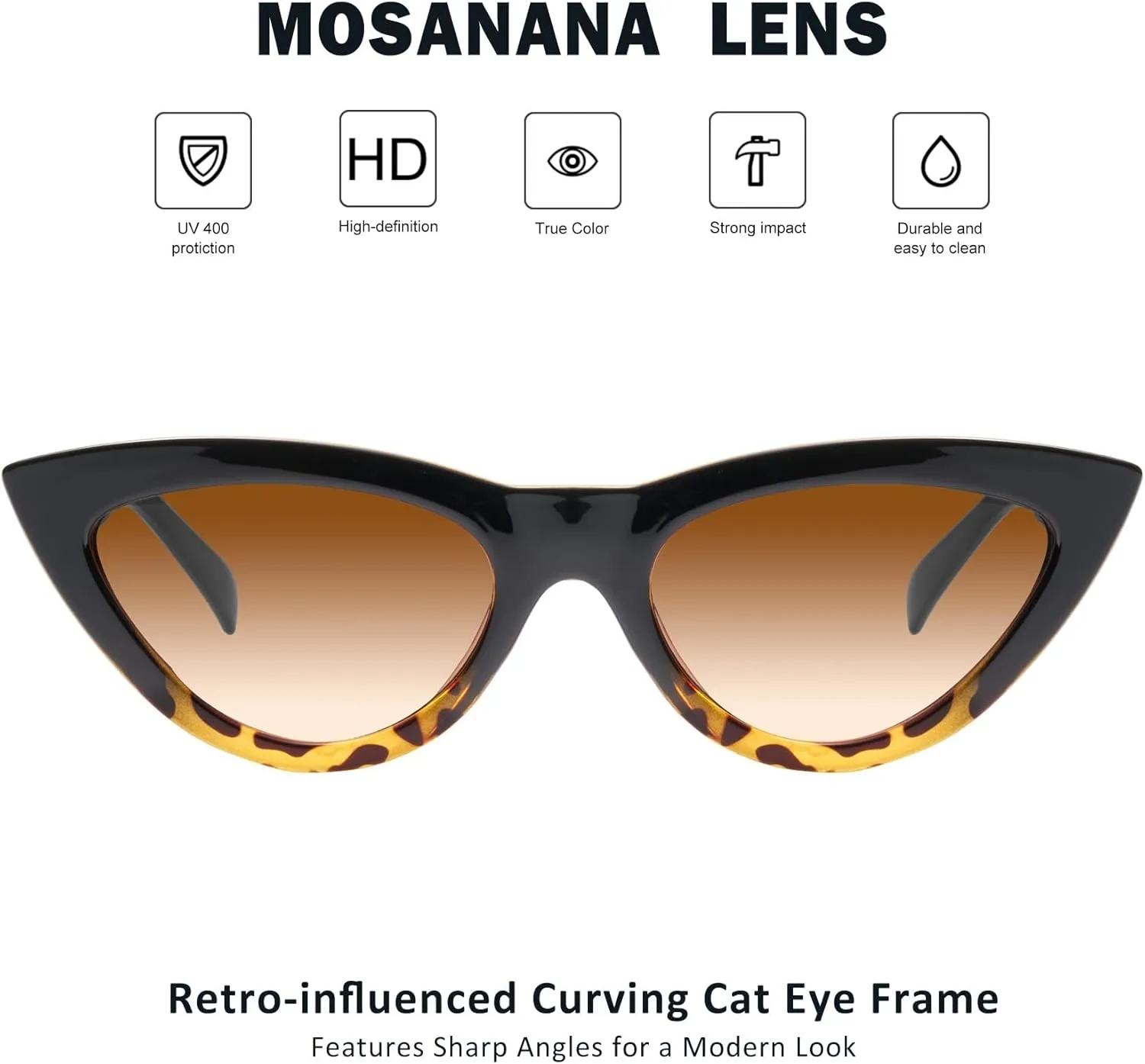 mosanana Retro Pointy Cat Eye Sunglasses Trendy Cute Avant-garde Style MS51810