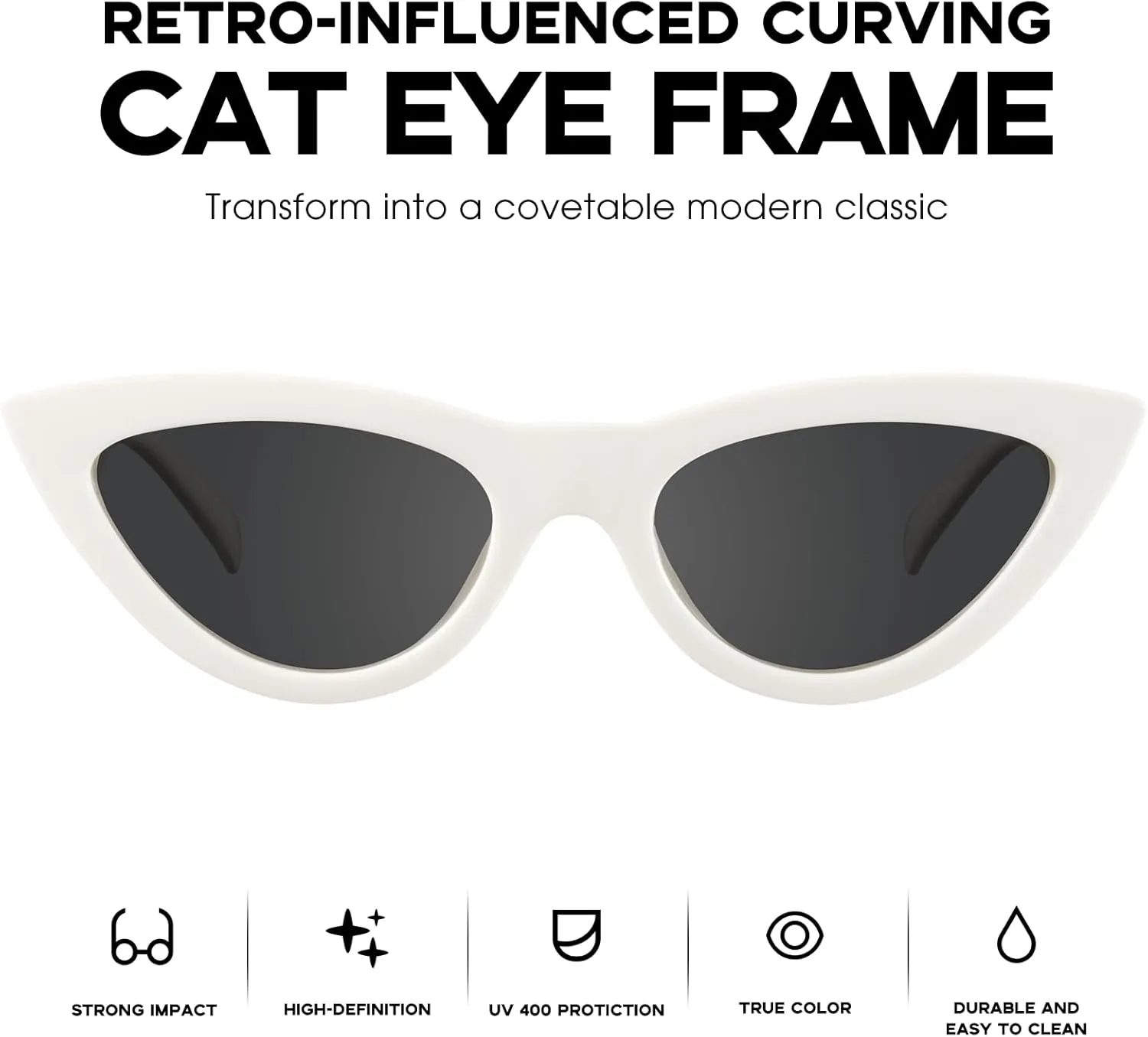 mosanana Retro Pointy Cat Eye Sunglasses Trendy Cute Avant-garde Style MS51810
