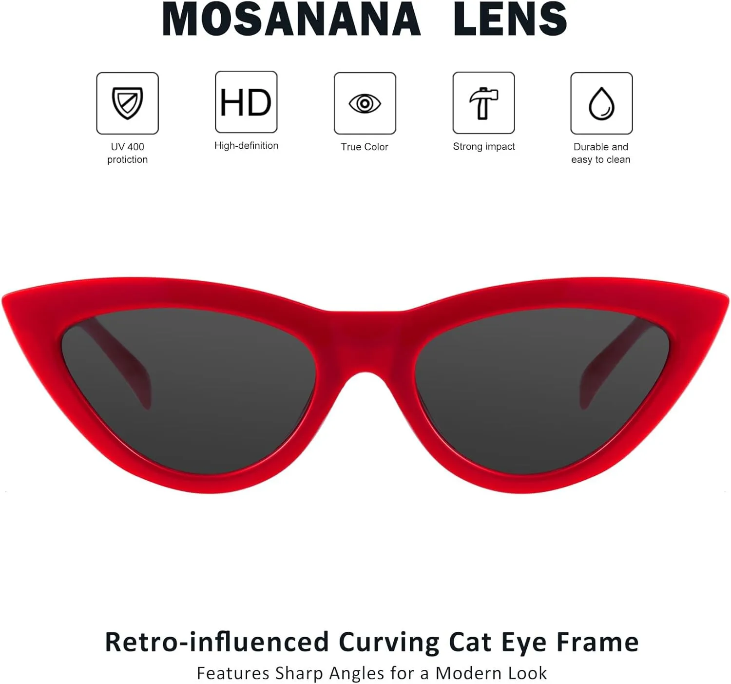 mosanana Retro Pointy Cat Eye Sunglasses Trendy Cute Avant-garde Style MS51810