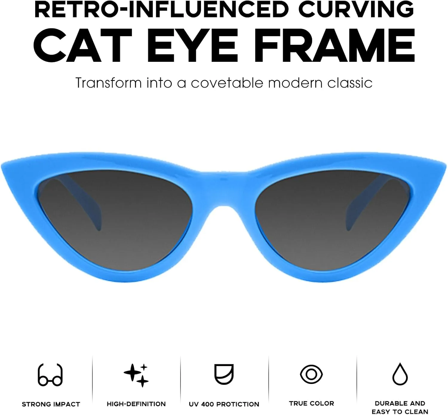 mosanana Retro Pointy Cat Eye Sunglasses Trendy Cute Avant-garde Style MS51810