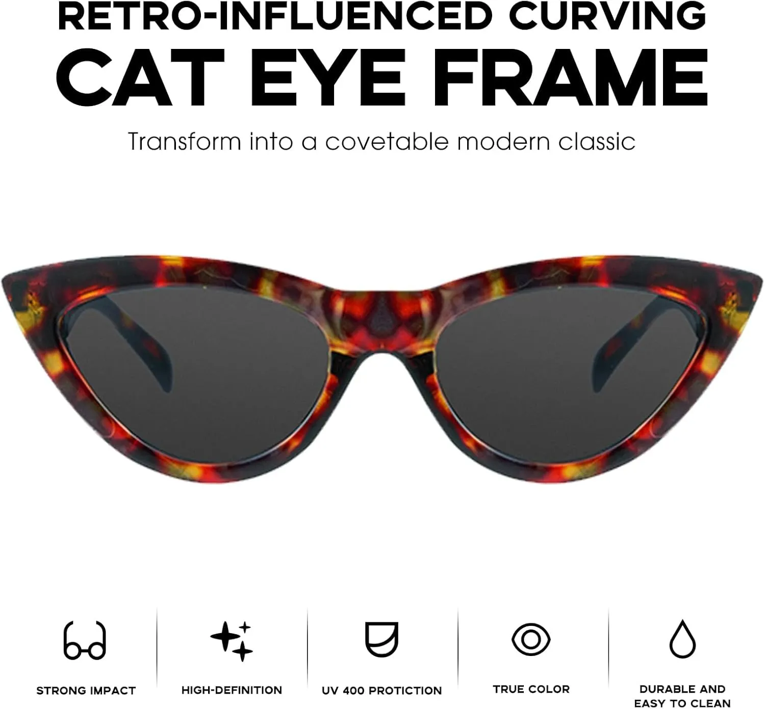 mosanana Retro Pointy Cat Eye Sunglasses Trendy Cute Avant-garde Style MS51810