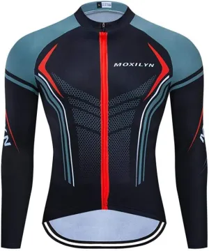 MOXILYN Men Long Sleeve Cycling Jerseys Polyester Bike Clothing Outdoor Cycling Jacket