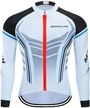 MOXILYN Men Long Sleeve Cycling Jerseys Polyester Bike Clothing Outdoor Cycling Jacket