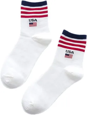 Namcyanly Flag Socks for Men or Women Print Country Flag Crew Tube Socks for Boys Girls White socks 15 Pairs