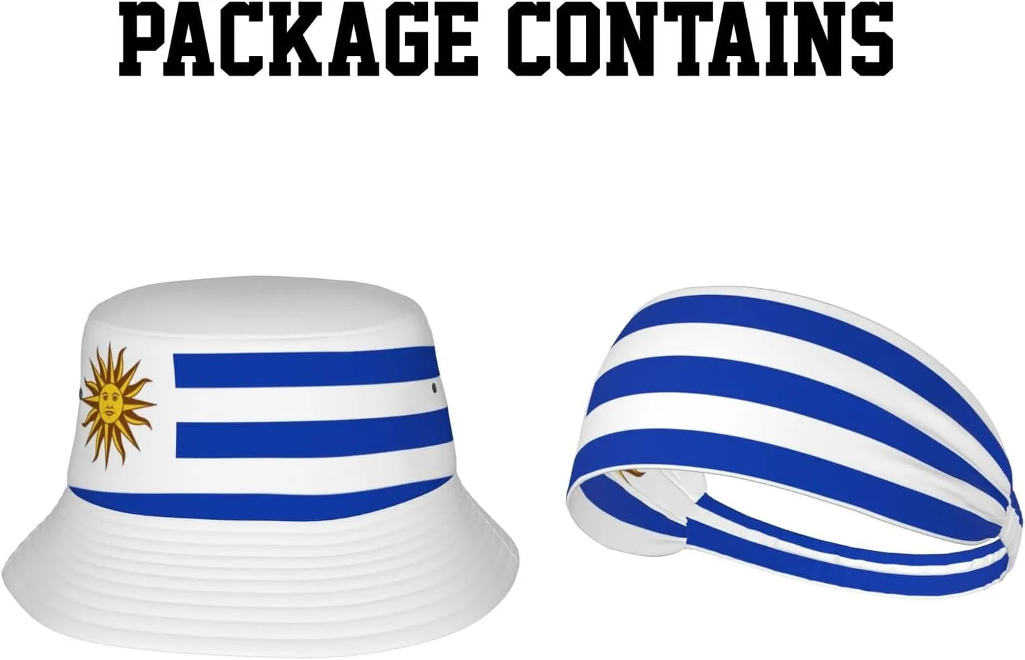 National Flag Bucket Hats with Headband Set Mens Womens - Cute Flag Summer Sun Hats Fisherman Hat Packable for Outdoor