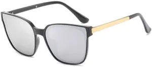 New 2025 Fashion Sunglasses Woman Retro Shades Sun Glasses Female Black Vintage Cat Eye Driving,Black Silver,One size
