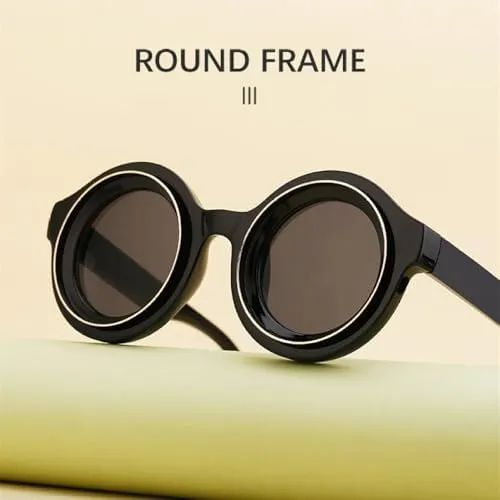 New 2025 Small Frame Round Steampunk Sunglasses Men Luxury Punk Glasses For Male Shades Vintage Eyewear UV400