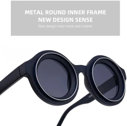 New 2025 Small Frame Round Steampunk Sunglasses Men Luxury Punk Glasses For Male Shades Vintage Eyewear UV400