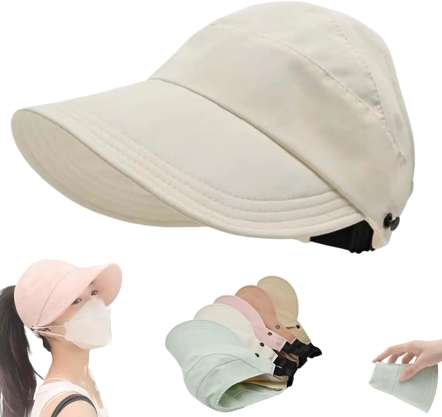 New Classupery Outdoor UV Protection Hollow Top Sun Hat,Summer Hats for Women 2025, UV Protection Wide Brim Adjustable