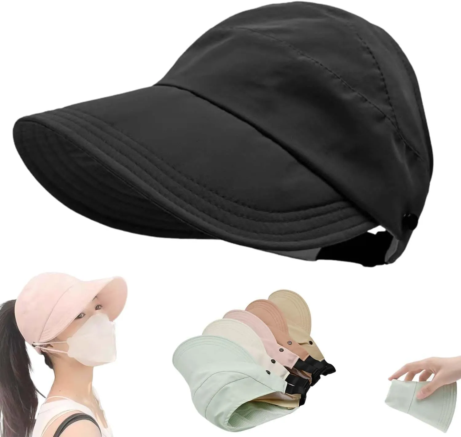 New Classupery Outdoor UV Protection Hollow Top Sun Hat,Summer Hats for Women 2025, UV Protection Wide Brim Adjustable