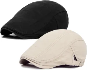 Newsboy Cap for Men Flat Hats Adjustable Breathable Irish Caps Cabbie Ivy Driving Hunting Sport Golf Outdoor