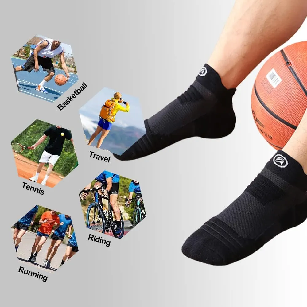 NIGEIYEME 6 Pairs No Show Men Socks Ankle Athletic Running Socks Breathable Performance Cushion Cotton Low Cut Socks