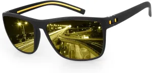 Night Driving Glasses for Men Women, Classic Square Sunglasses Anti Glare Polarized HD Night Vision Glasses For Driving