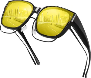 Night Driving Glasses for Men/Women, Anti-Glare Yellow Driving Polarized Night Time Vision Sunglasses