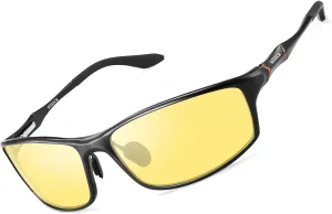 Night Driving Glasses Men, Night Vision Glass for Driving Women Anti-glare Polarized Yellow Tinted
