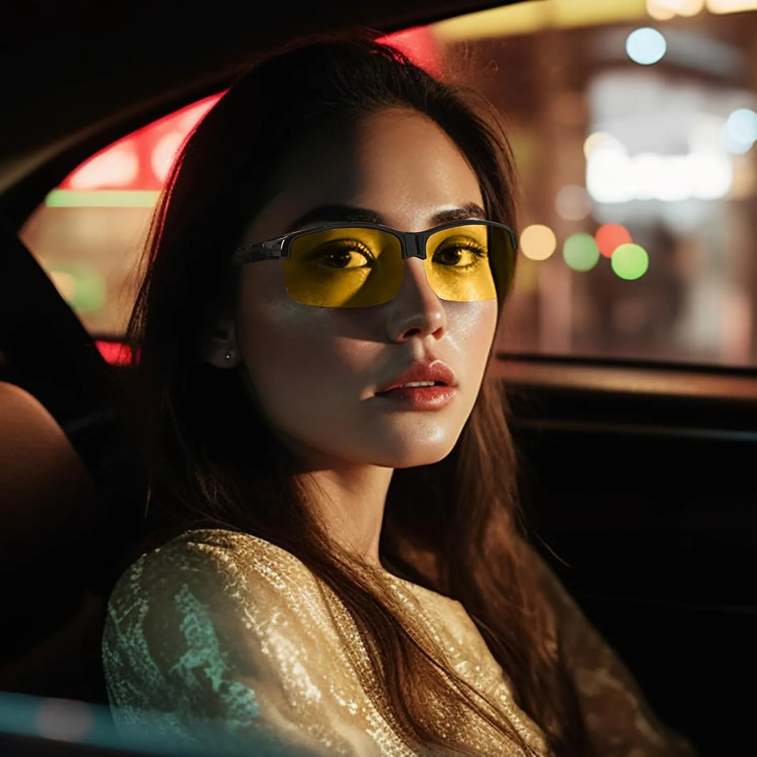 Night Vision Driving Glasses Fit Over for Men Women, Anti Glare Polarized Nighttime Eyeglasses TS1218