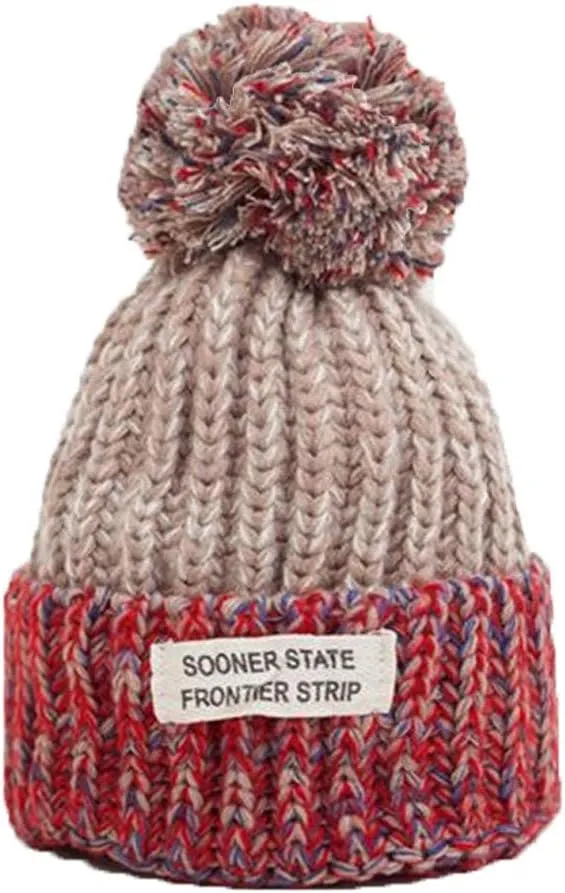 niuwa Women Fashion Winter Pom Pom Beanie Hats Warm Lined, Chunky Trendy Cute Thick Knit Skull Cap for Women