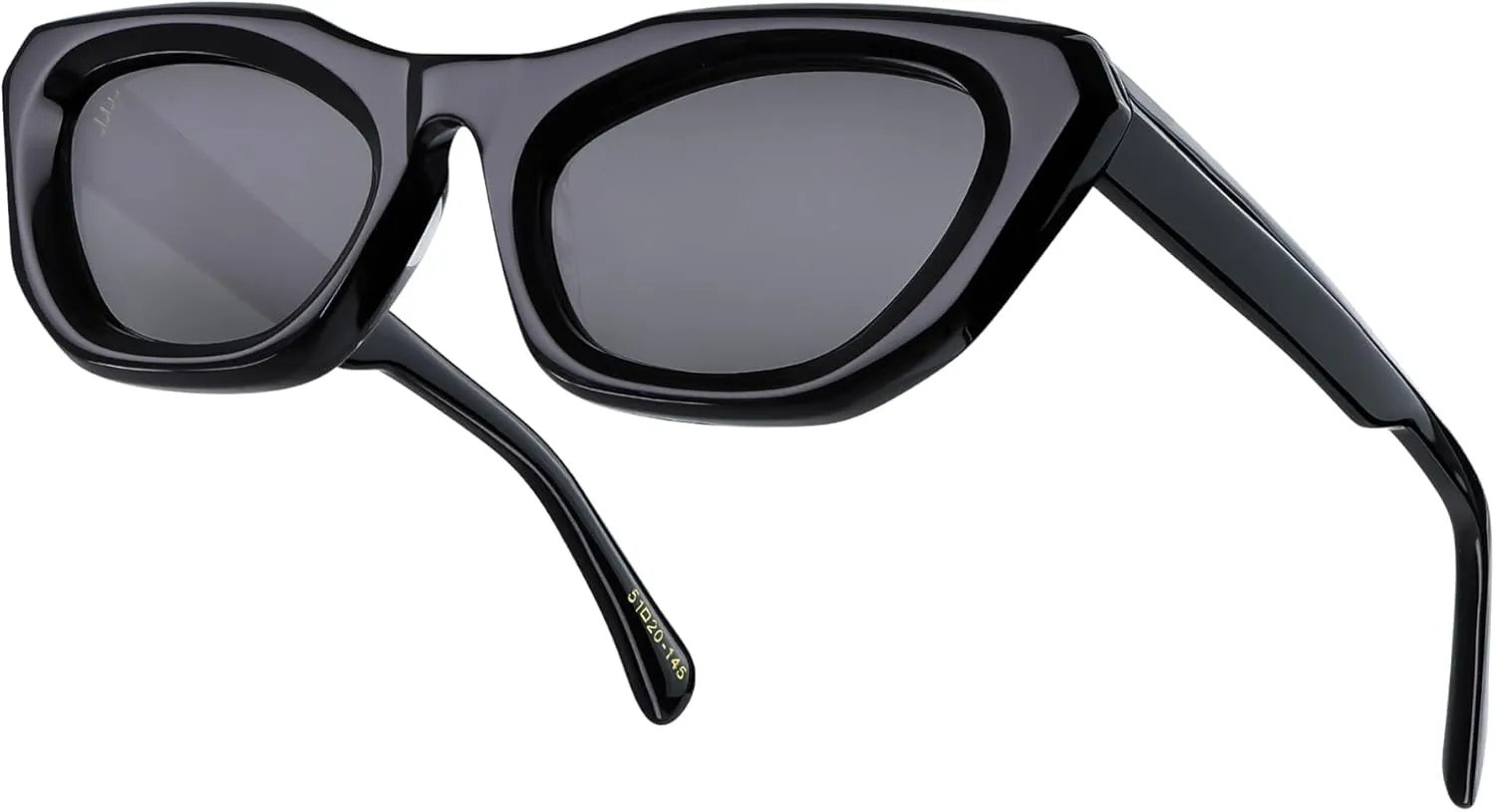 Non Polarized Cat Eye Acetate Sunglasses 145mm Frame with UV Protection Impact Resistant Nylon Lens Retro Shades