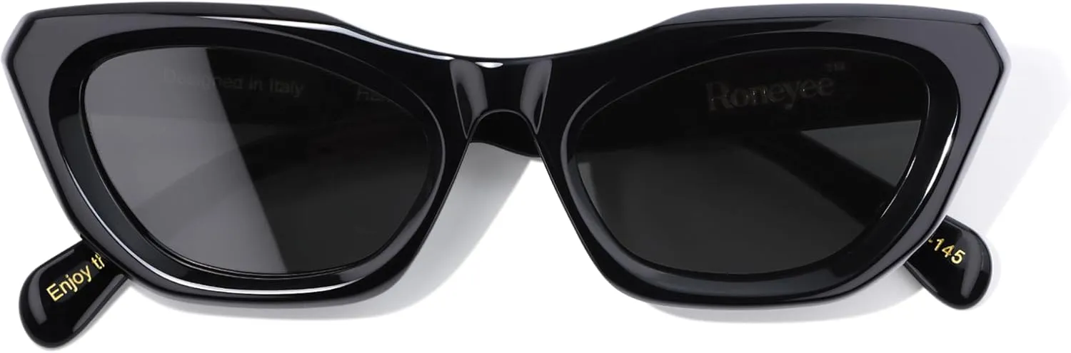 Non Polarized Cat Eye Acetate Sunglasses 145mm Frame with UV Protection Impact Resistant Nylon Lens Retro Shades