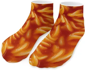 Noodles in Tomato Sauce Low Cut Ankle Socks Non Slip Invisible Liner Sock Pack Casual Socks For Men Women
