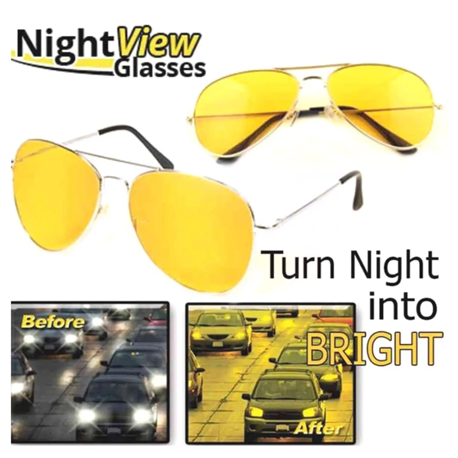 NPI NV-1000 Yellow Polycarbonate- Night View Glasses