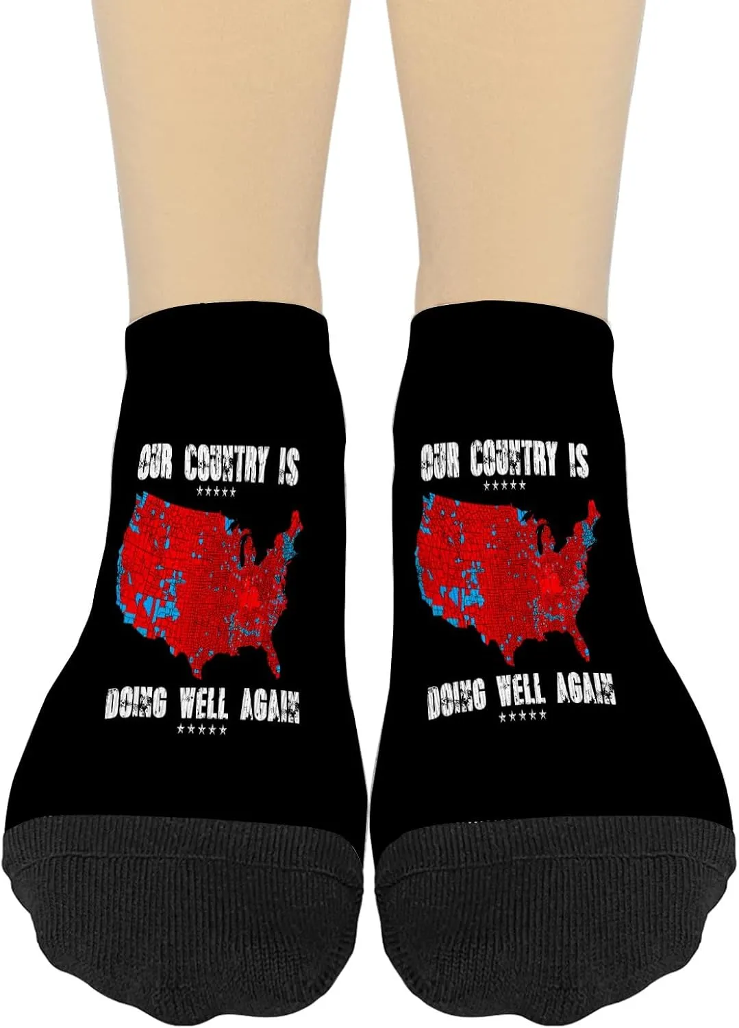 Our Countrys Is Doing Wells Again US Map Womens Socks Crew Athletic Women Sock