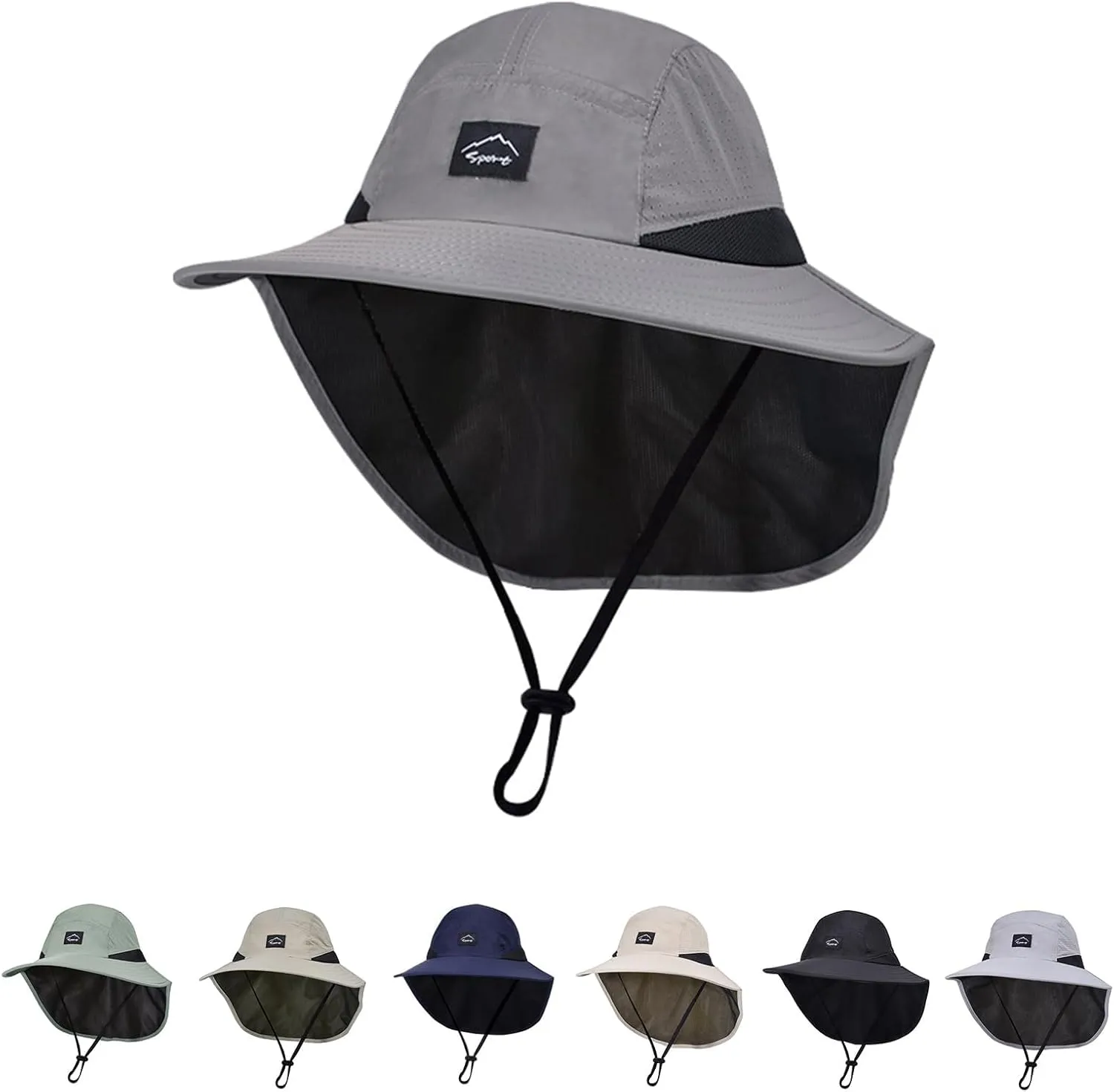 Outdoor Kids Sun Hat with Neck Flap UPF 50  Quick Dry Beach Hats for Baby Boys Girls Age 2-12 Years Adjustable