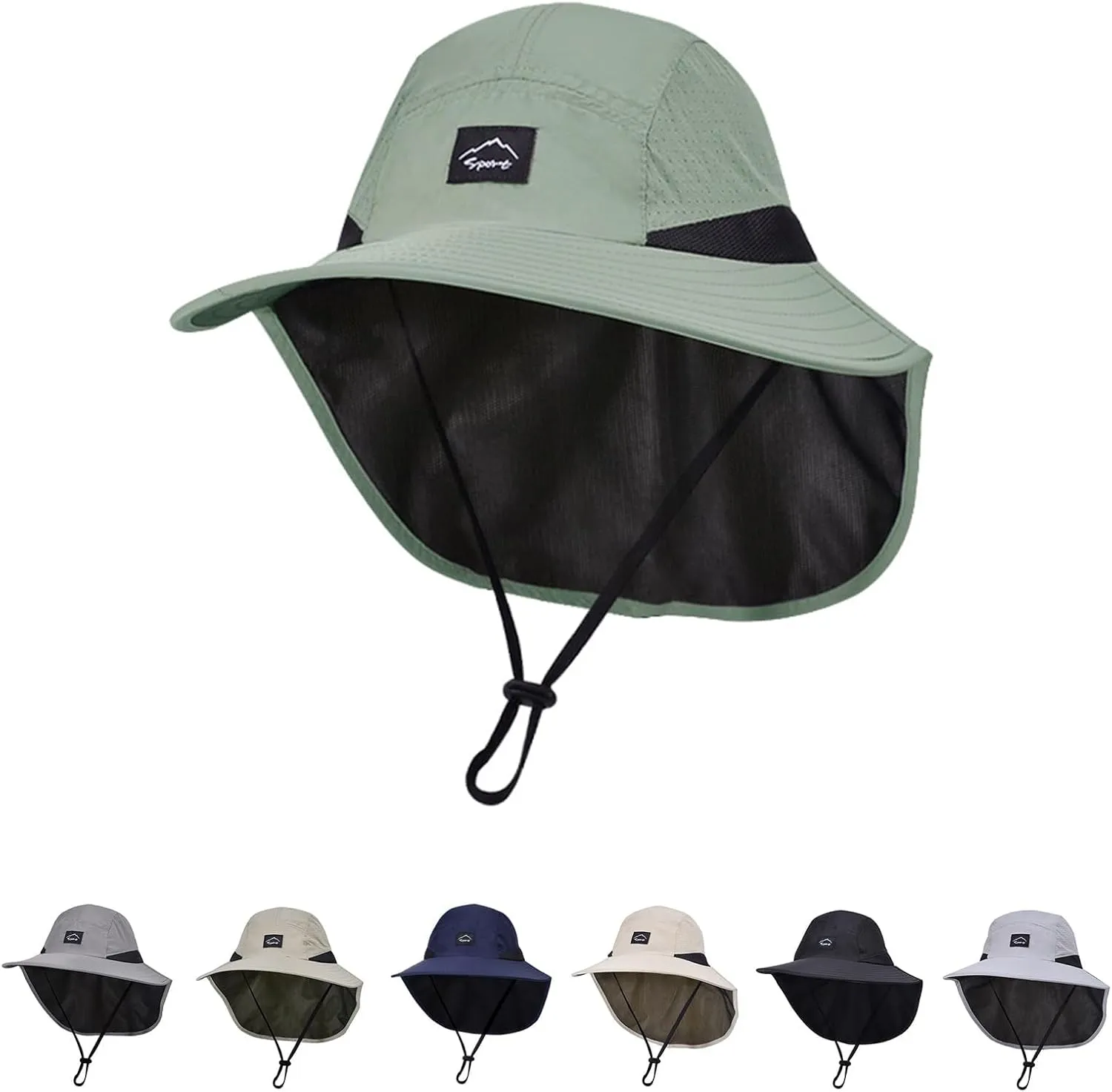 Outdoor Kids Sun Hat with Neck Flap UPF 50  Quick Dry Beach Hats for Baby Boys Girls Age 2-12 Years Adjustable