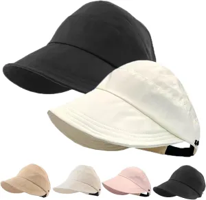 Outdoor Uv Protection Hollow Top Sun Hat, 2024 New Women's Large Brim UV Protection Empty Top Sun Hat, Outdoor Wide Brim Hat