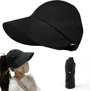 Outdoor Uv Protection Hollow Top Sun Hat, Summer Wide Brim Sun Protection Hat, Women's Outdoor Adjustable Sun Hats