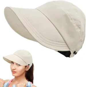 Outdoor Uv Protection Hollow Top Sun Hat, Summer Wide Brim Sun Protection Hat, Women's Outdoor Adjustable Sun Hats
