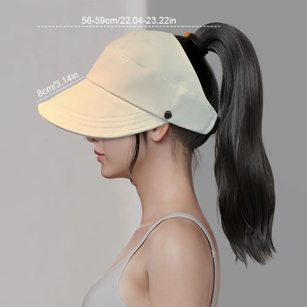 Outdoor Uv Protection Hollow Top Sun Hat, Summer Wide Brim Sun Protection Hat, Women's Outdoor Adjustable Sun Hats