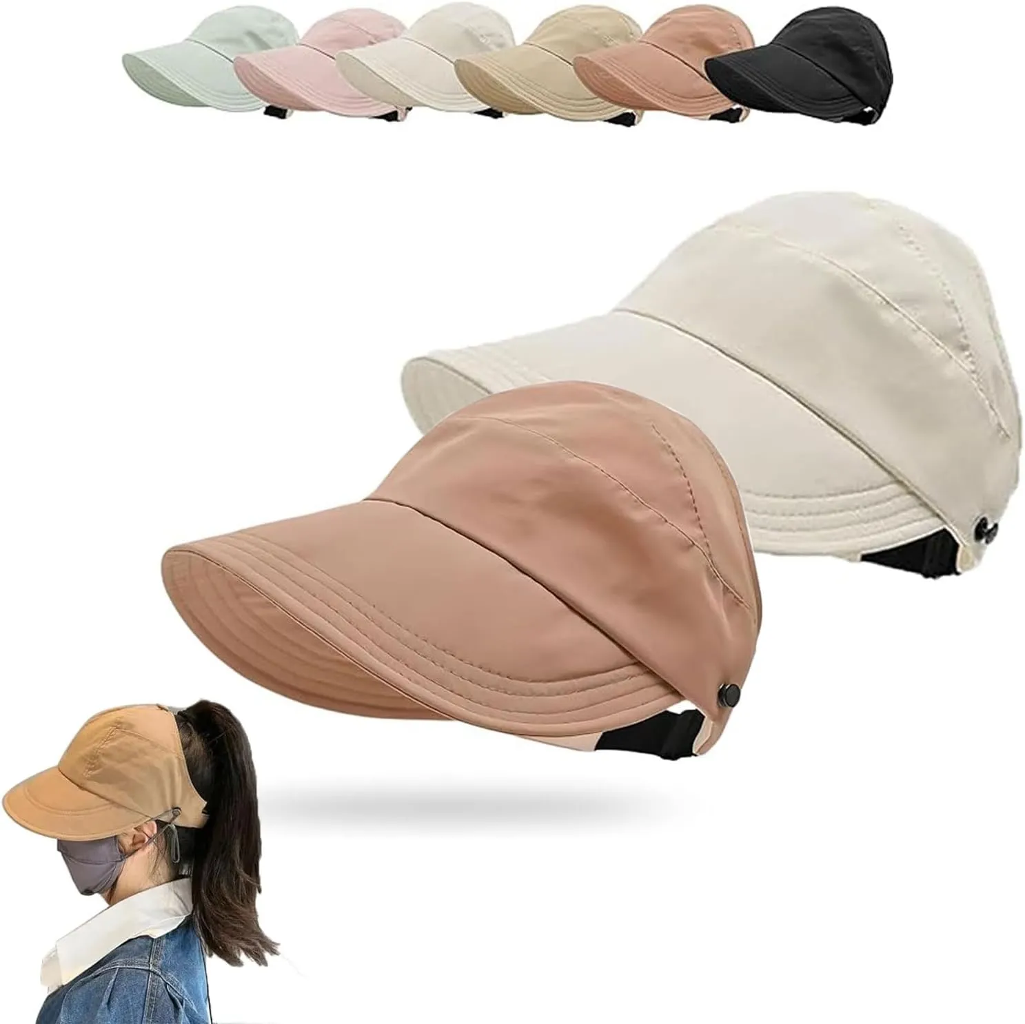 Outdoor Uv Protection Hollow Top Sun Hat, Women's Large Brim Empty Top Sun Hat, Wide Brim Sun Hat, Quick Drying