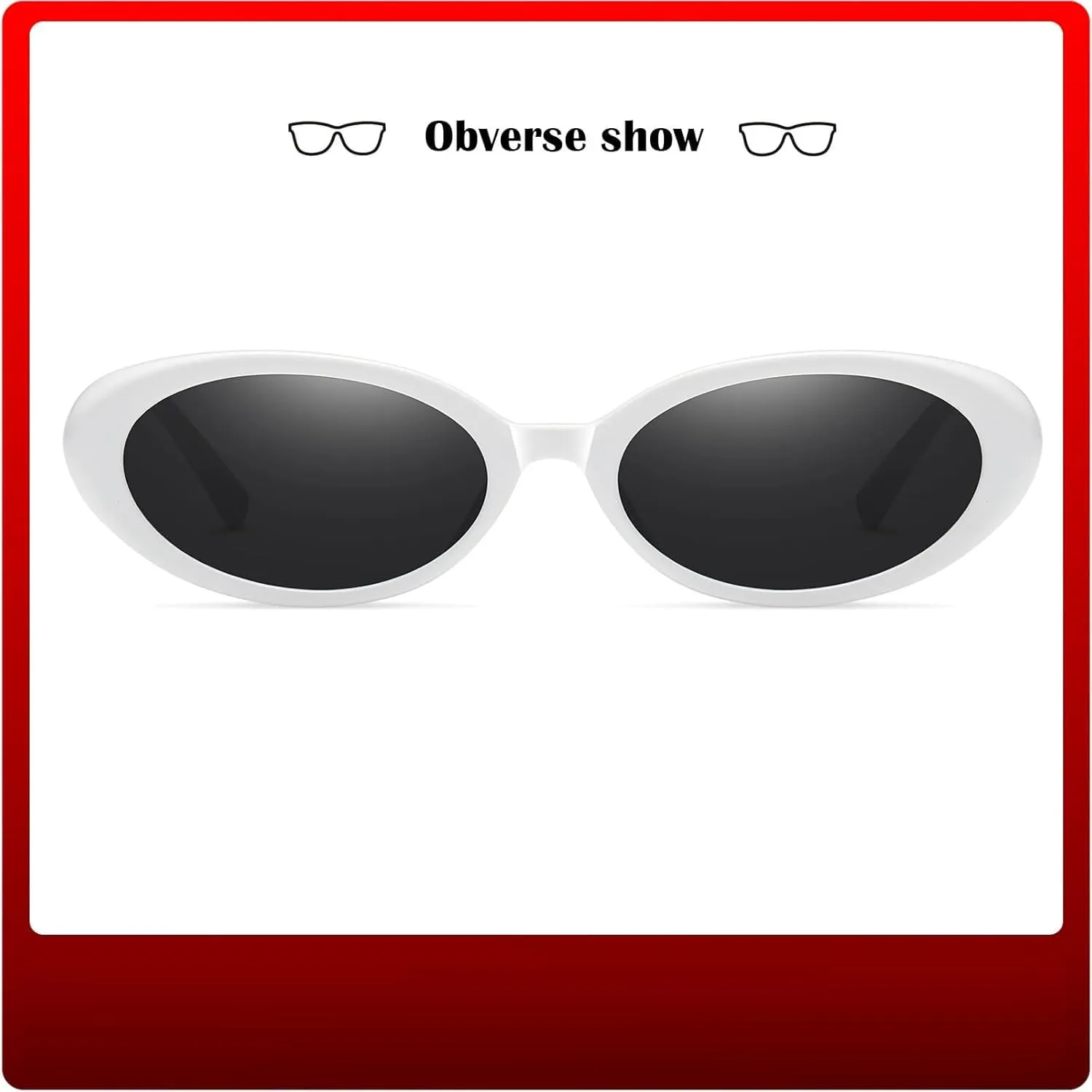 Oval Sunglasses For Women Men Fashion Small Oval Sunglasses 90S Vintage Shades Glass Frames