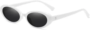 Oval Sunglasses For Women Men Fashion Small Oval Sunglasses 90S Vintage Shades Glass Frames