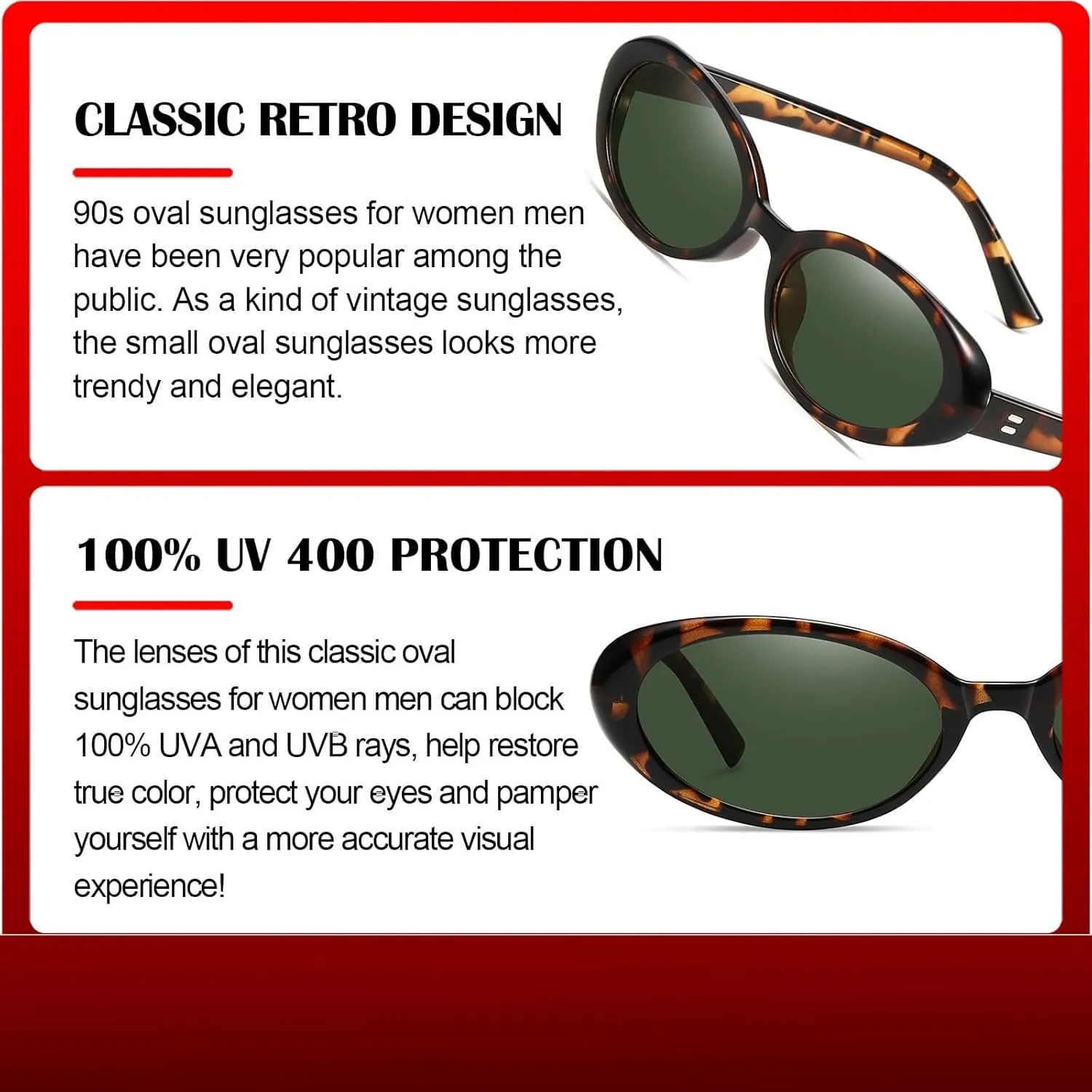 Oval Sunglasses For Women Men Fashion Small Oval Sunglasses 90S Vintage Shades Womens Driving Compatible With
