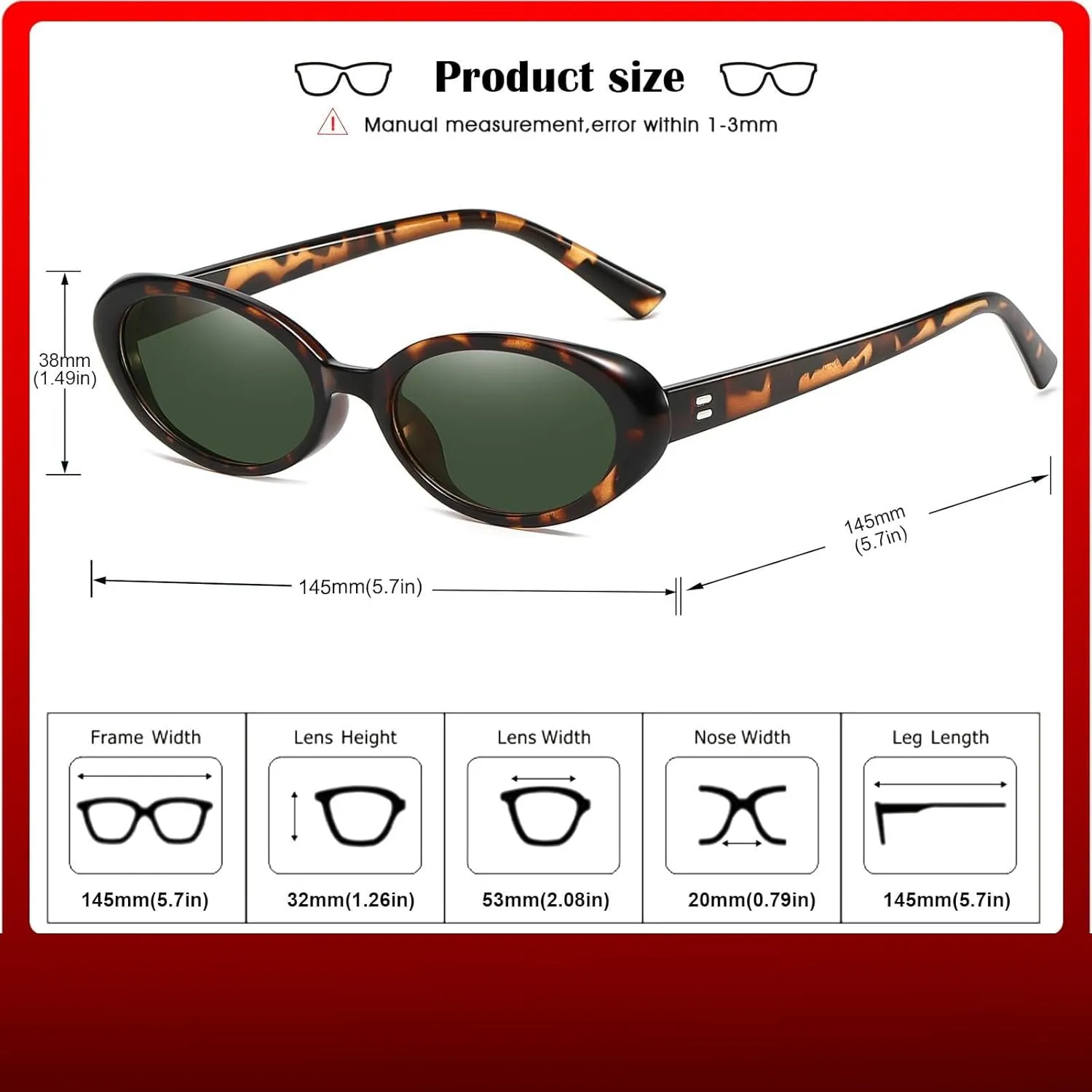 Oval Sunglasses For Women Men Fashion Small Oval Sunglasses 90S Vintage Shades Womens Driving Compatible With